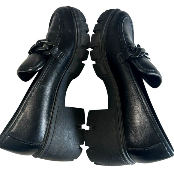 Madden Girl Hoxton Women's 8M Black Platform Chunky Lug Chain Y2K Loafers Shoes - Picture 7 of 13